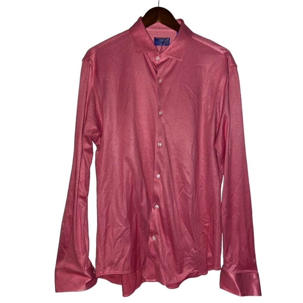Perry Ellis Non-Iron Slim Fit Dress Shirt Business Office Work Men 17.25/34/35